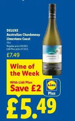 Lidl DELUXE Australian Chardonnay Limestone Coast offer