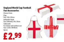 Lidl England World Cup Football Fan Accessories offer