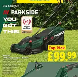 Lidl PARKSIDE 40V Cordless Lawnmower - Bare Unit offer
