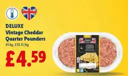 Lidl DELUXE Vintage Cheddar Quarter Pounders offer
