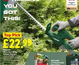 Lidl Parkside 20V Cordless Hedge Trimmer - Bare Unit offer