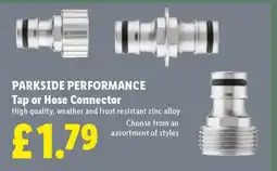 Lidl PARKSIDE PERFORMANCE Tap or Hose Connector offer