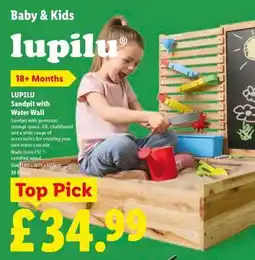 Lidl lupilu Sandpit with Water Wall offer