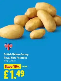 Lidl British Deluxe Jersey Royal New Potatoes offer