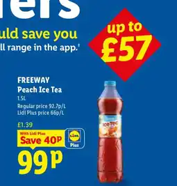 Lidl FREEWAY Peach Ice Tea offer