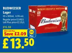 Lidl BUDWEISER Lager offer