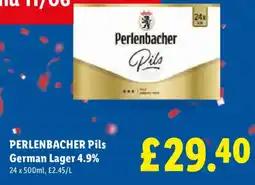 Lidl PERLENBACHER Pils German Lager 4.9% offer