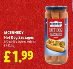 Lidl MCENNEDY Hot Dog Sausages offer