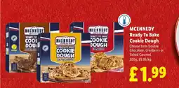 Lidl MCENNEDY Ready To Bake Cookie Dough offer