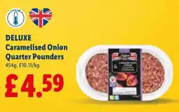 Lidl DELUXE Caramelised Onion Quarter Pounders offer