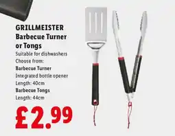 Lidl GRILLMEISTER Barbecue Turner or Tongs offer