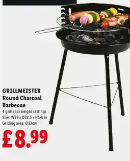 Lidl GRILLMEISTER Round Charcoal Barbecue offer