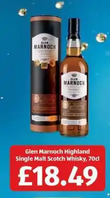 Aldi Glen Marnoch Highland Single Malt Scotch Whisky, 70cl offer