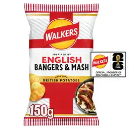 Iceland Walkers English Bangers and Mash Sharing Crisps 150g offer