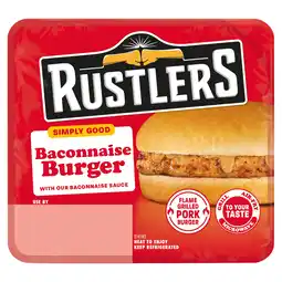 Iceland Rustlers Simply Good Baconnaise Burger with Our Baconnaise Sauce 98g offer