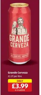 Aldi Grande Cerveza offer