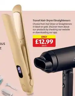 Aldi Travel Hair Dryer/Straighteners offer