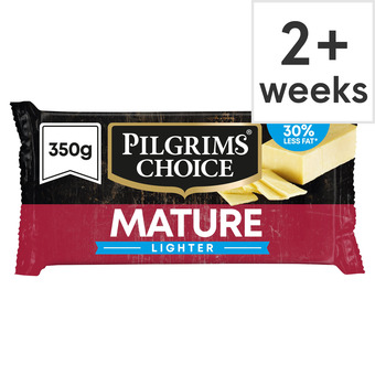 Tesco Pilgrims Choice Lighter Mature Cheddar Cheese 350G offer