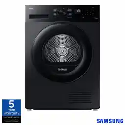 Costco Samsung Series 5, DV90CGC0A0ABEU 9kg Heat Pump Tumble Dryer, A++ Rated in Black offer