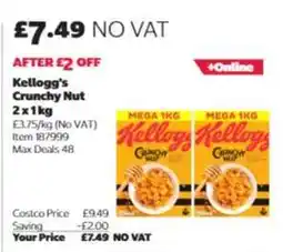 Costco Kellogg's Crunchy Nut 2 x 1kg offer