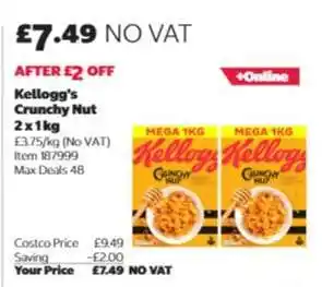 Kellogg's Crunchy Nut 2 x 1kg