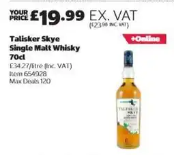 Costco Talisker Skye Single Malt Whisky 70cl offer