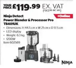 Costco Ninja Detect Power Blender & Processor Pro TB401UK offer