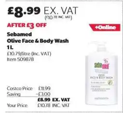 Costco Sebamed Olive Face & Body Wash 1L offer