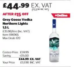 Costco Grey Goose Vodka Northern Lights 1.5 L offer