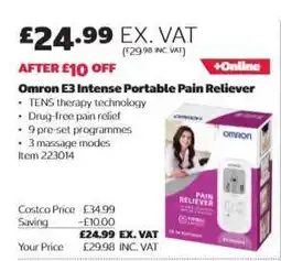 Costco Omron E3 Intense Portable Pain Reliever offer