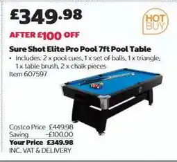 Costco Sure Shot Elite Pro Pool 7ft Pool Table offer