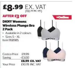 Costco DKNY Womens Wireless Plunge Bra 2 Pack offer