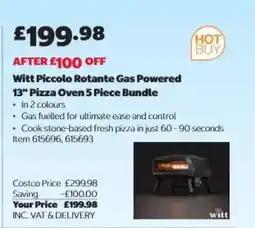Costco Witt Piccolo Rotante Gas Powered 13” Pizza Oven 5 Piece Bundle offer