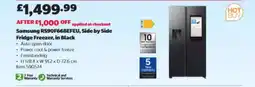Costco Samsung RS90F66BEF/EU, Side by Side Fridge Freezer, in Black offer
