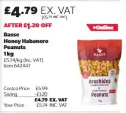 Costco Basse Honey Habanero Peanuts offer