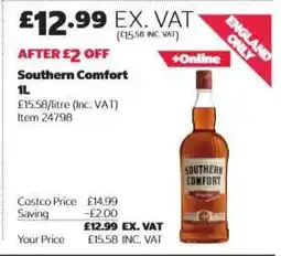 Costco Southern Comfort 1L offer
