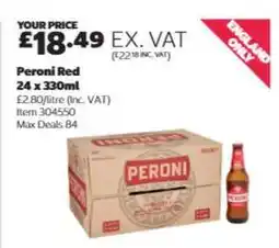 Costco Peroni Red offer