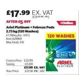 Costco Ariel Platinum + Febreze Pods offer