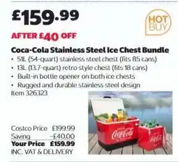 Costco Coca-Cola Stainless Steel Ice Chest Bundle offer