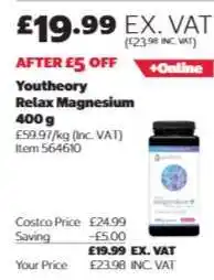 Costco Youtheory Relax Magnesium 400 g offer