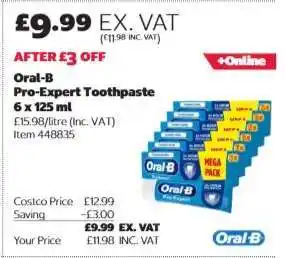 Costco Oral-B Pro-Expert Toothpaste offer