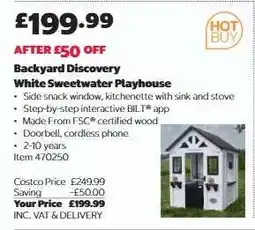 Costco Backyard Discovery White Sweetwater Playhouse offer