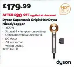 Costco Dyson Supersonic Origin Hair Dryer Nickel/Copper offer