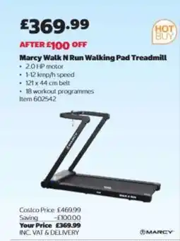 Costco Marcy Walk N Run Walking Pad Treadmill offer
