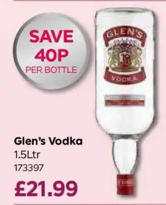 Bestway Glen’s Vodka offer
