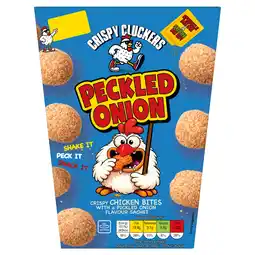 Iceland Crispy Cluckers Crispy Chicken Bites with a Pickled Onion flavour sachet 300g offer