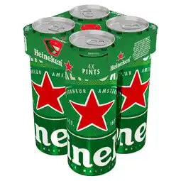 Iceland Heineken Original Premium Lager Beer 5% ABV Pint Can 4x568ml offer