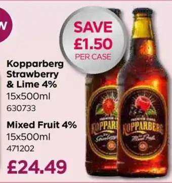 Kopparberg Strawberry & Lime 4% / Mixed Fruit 4%