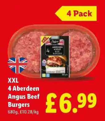 XXL 4 Aberdeen Angus Beef Burgers