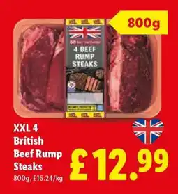 Lidl XXL 4 British Beef Rump Steaks offer